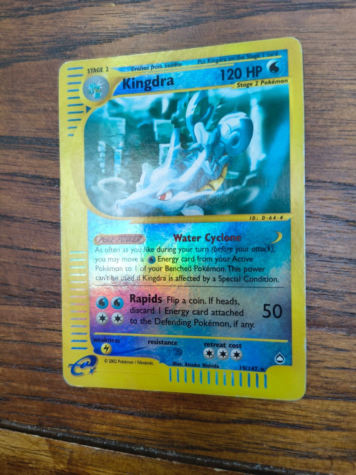 Kingdra aquapolis reverse holo 19/147, Ophalen of Verzenden, Zo goed als nieuw, Losse kaart, Foil