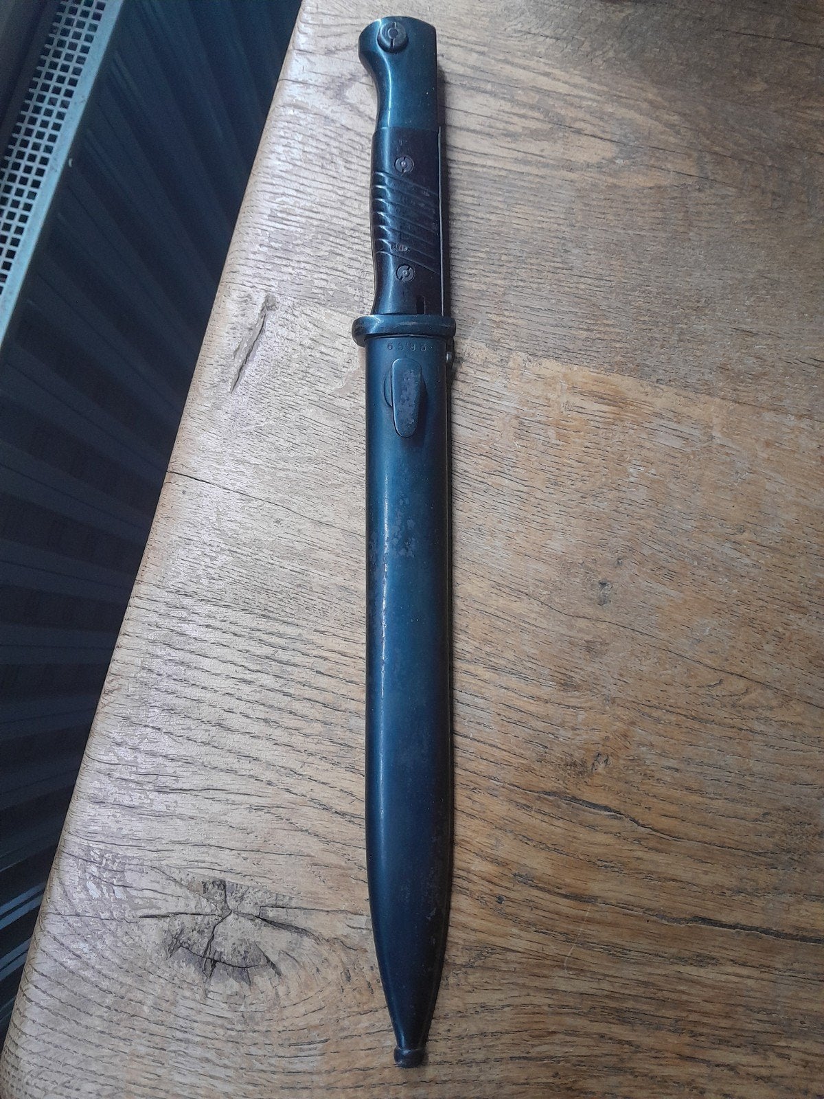 Duitse K98 bajonet gemerkt met mooie blauwing, Ophalen of Verzenden, Landmacht, Duitsland, Mes of Dolk