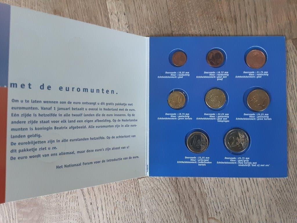 Introductiekaart euromunten, Ophalen of Verzenden, Koningin Beatrix, Euro's, Setje