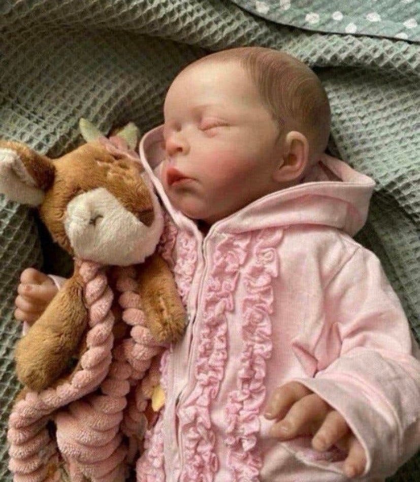 Slapend Reborn baby meisje 🌸, Ophalen of Verzenden, Zo goed als nieuw, Babypop