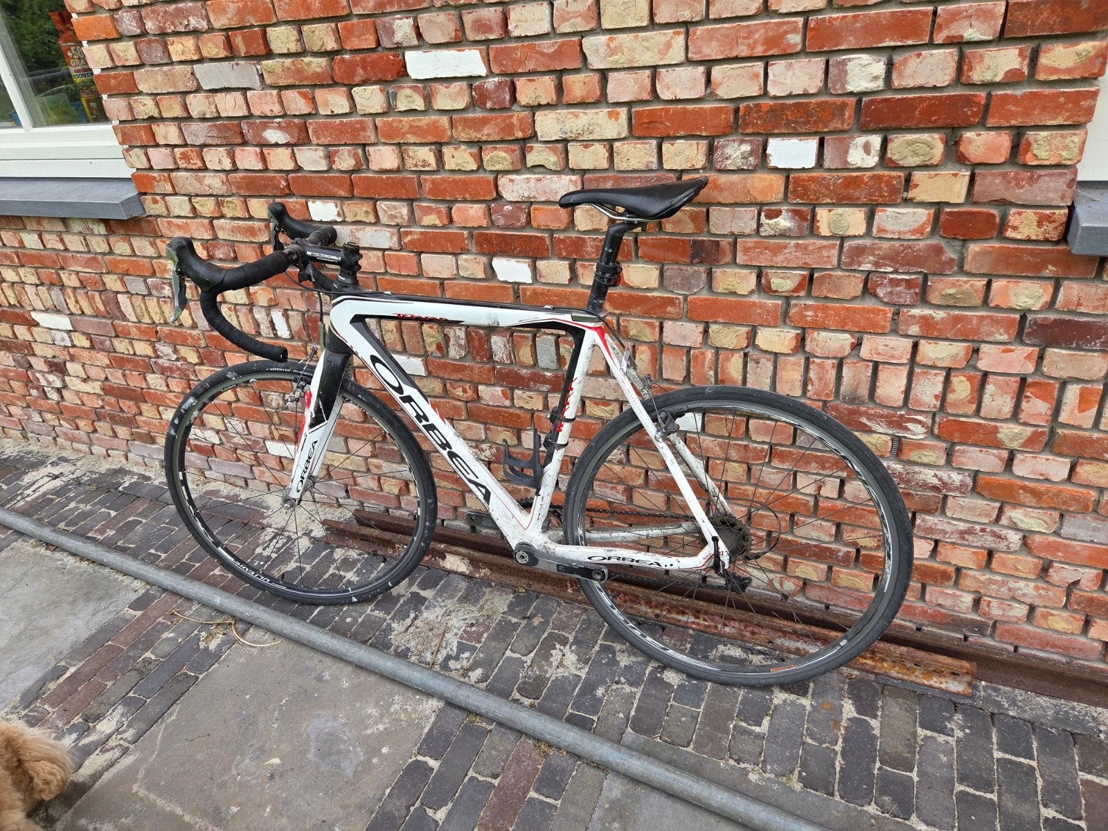 Orbea racefiets, wit/zwart/rood, gebruikt, Fietsen en Brommers, Fietsen | Racefietsen, Gebruikt, Overige merken, Meer dan 20 versnellingen