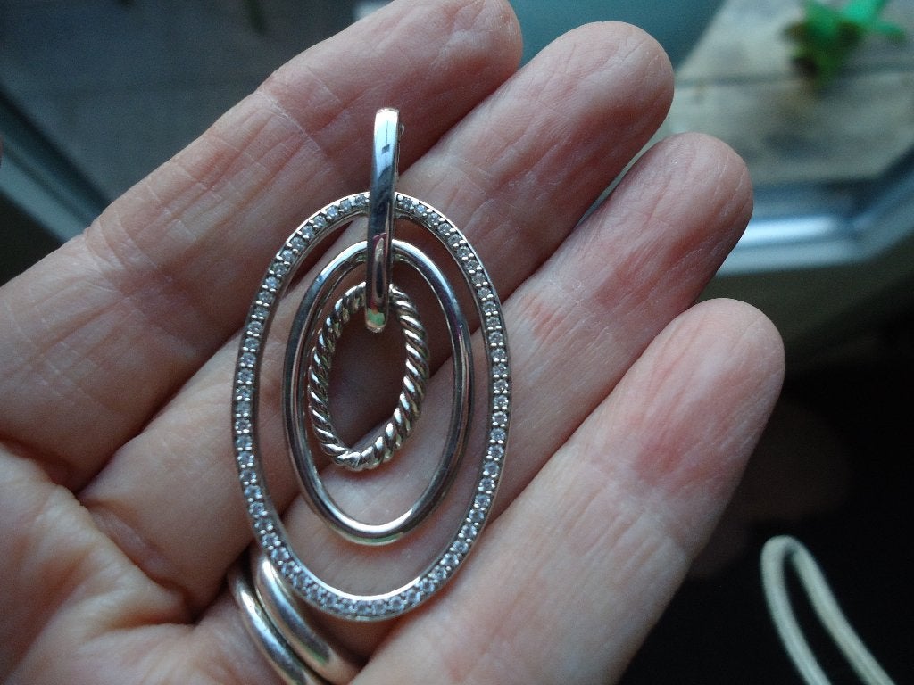mooie echt zilveren TISENTO hanger 925 met steentjes nieuwst, Ophalen of Verzenden, Zo goed als nieuw, Zilver, Zilver
