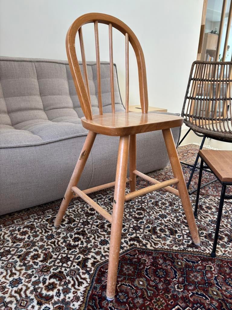 Hoge houten stoel kind Ikea vintage, Kinderen en Baby's, Kinderstoelen, Ophalen, Gebruikt, Overige typen