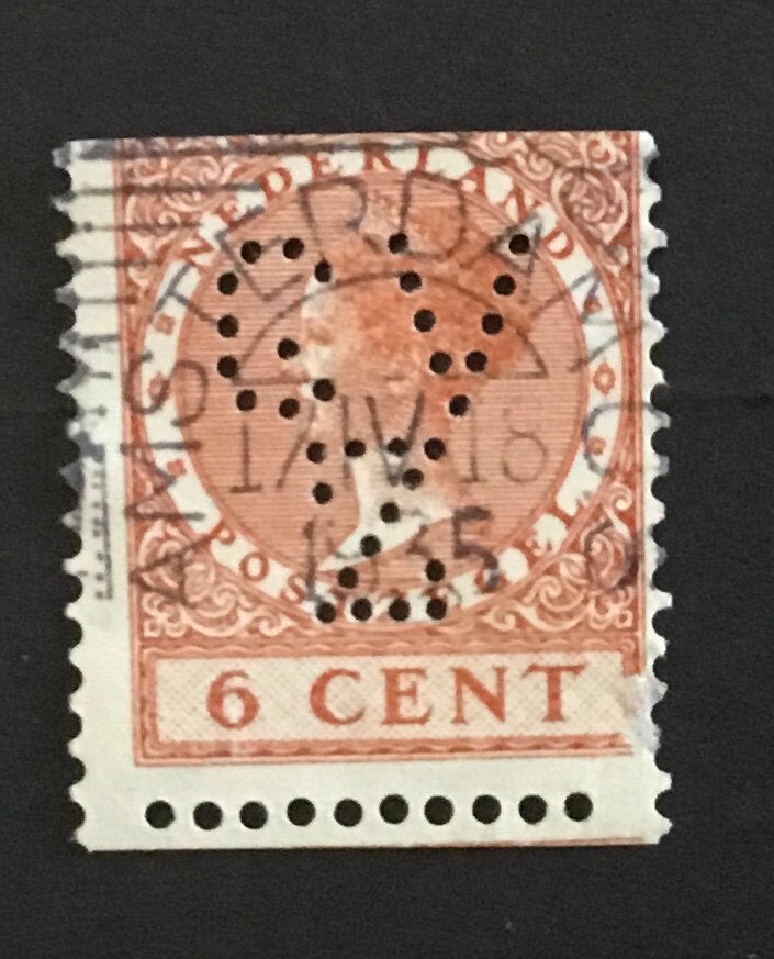 Perfin Nederland kavel perf 3, Postzegels en Munten, Postzegels | Nederland, Ophalen of Verzenden, T/m 1940, Gestempeld