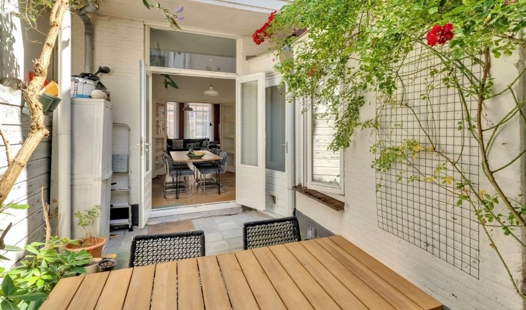 fonQ Current tuinset – tafel + 4 stoelen – €150, Ophalen, 4 zitplaatsen, Gebruikt, Tuinset