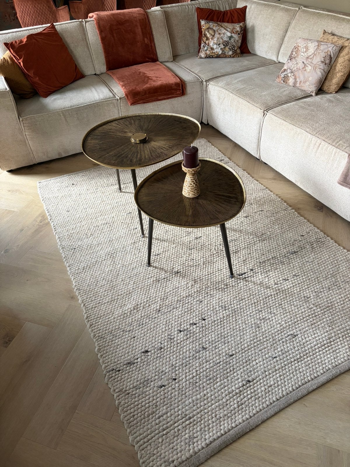 Vloerkleed beige gemeleerd, 1.40x 2.20, Ophalen, 100 tot 150 cm, Beige, 200 cm of meer