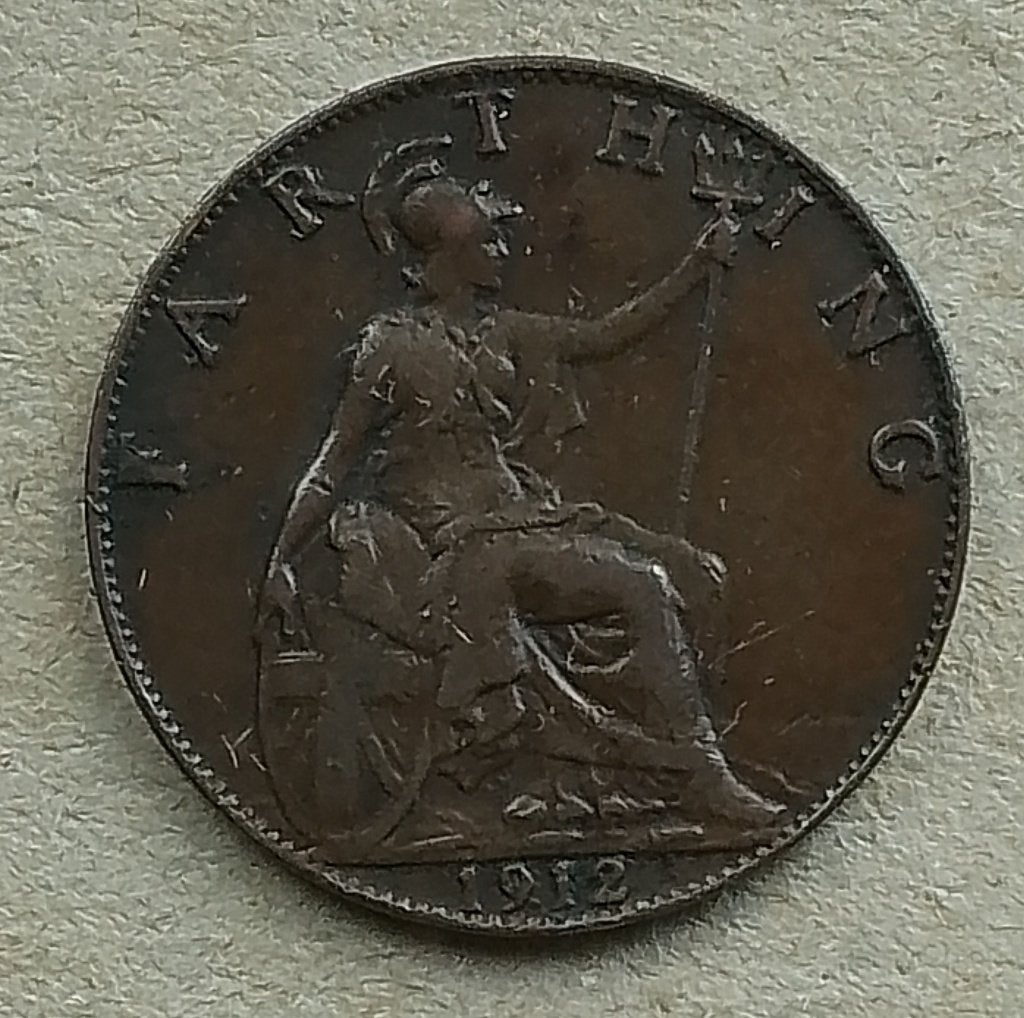 Engeland, farthing 1912, Ophalen of Verzenden, Overige landen, Losse munt
