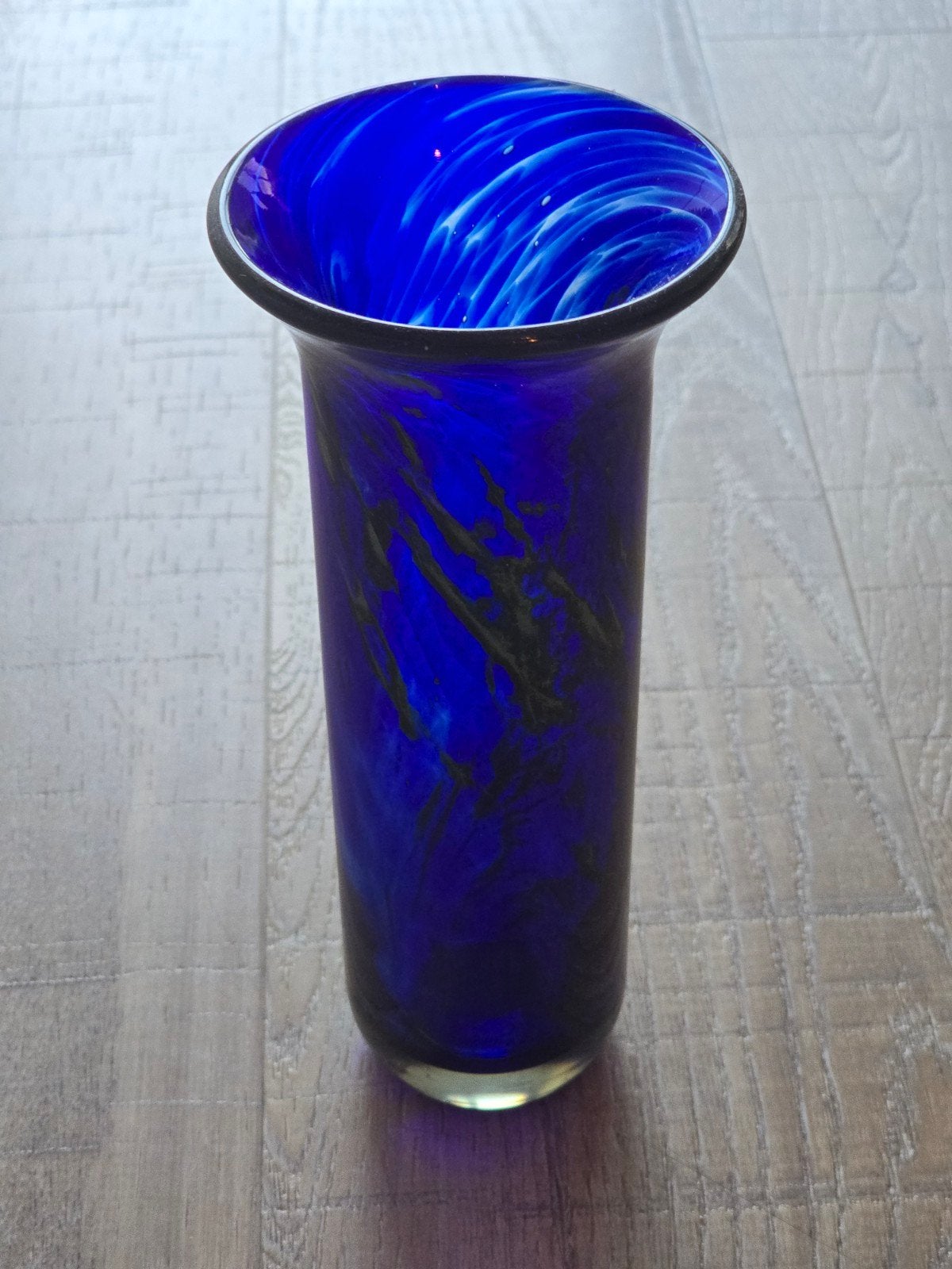 Antieke kobalt blauwe met groen geel gemêleerde Phoenician, Antiek en Kunst, Antiek | Glas en Kristal, Ophalen of Verzenden