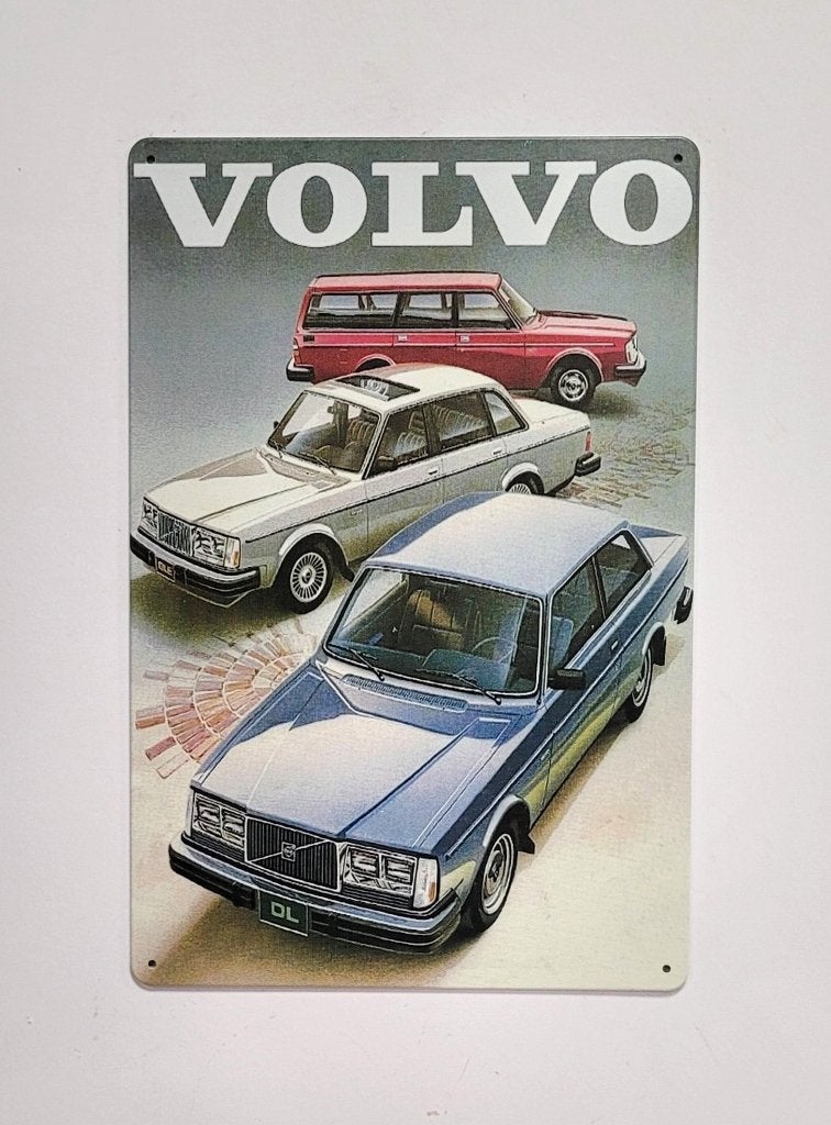 Volvo 3 auto's reclamebord van metaal wandbord decoratie, Ophalen of Verzenden, Nieuw, Auto's