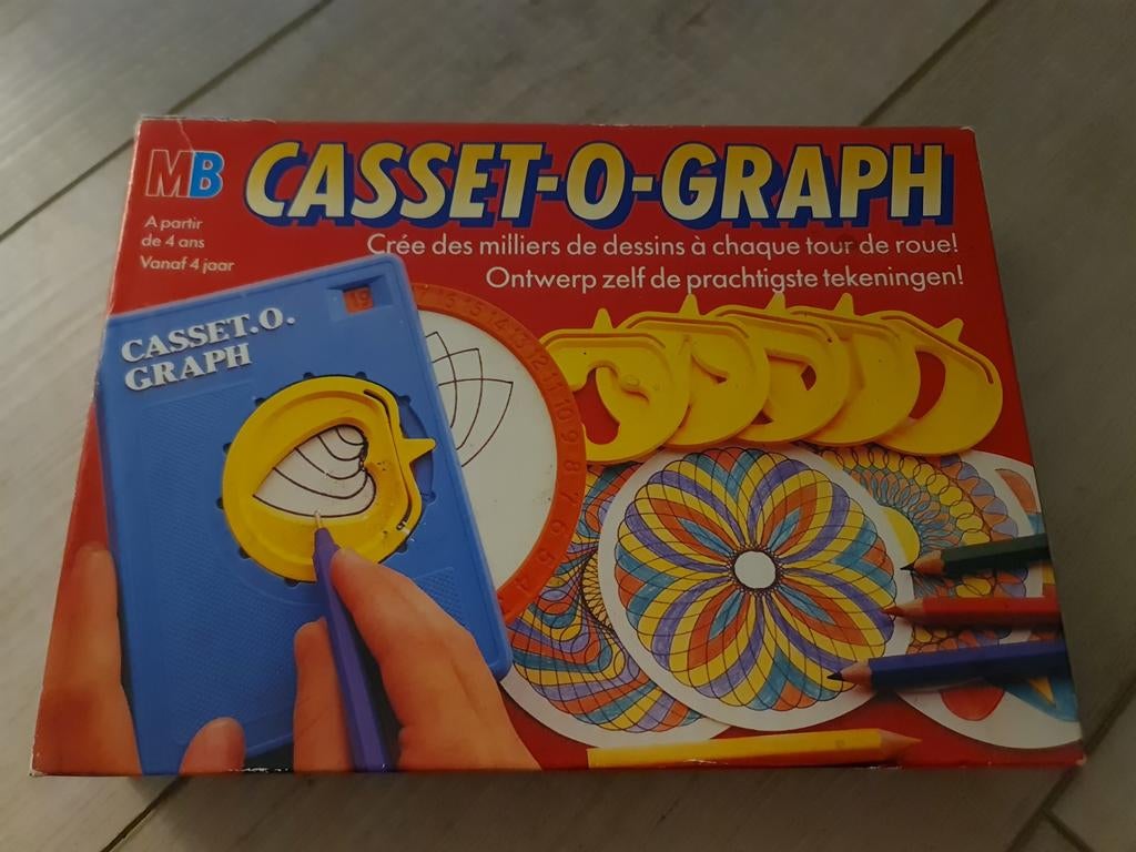 Vintage MB Casset-O-Graph Spirograaf - Mist 1 vormpje, Kinderen en Baby's, Speelgoed | Educatief en Creatief, Ophalen of Verzenden