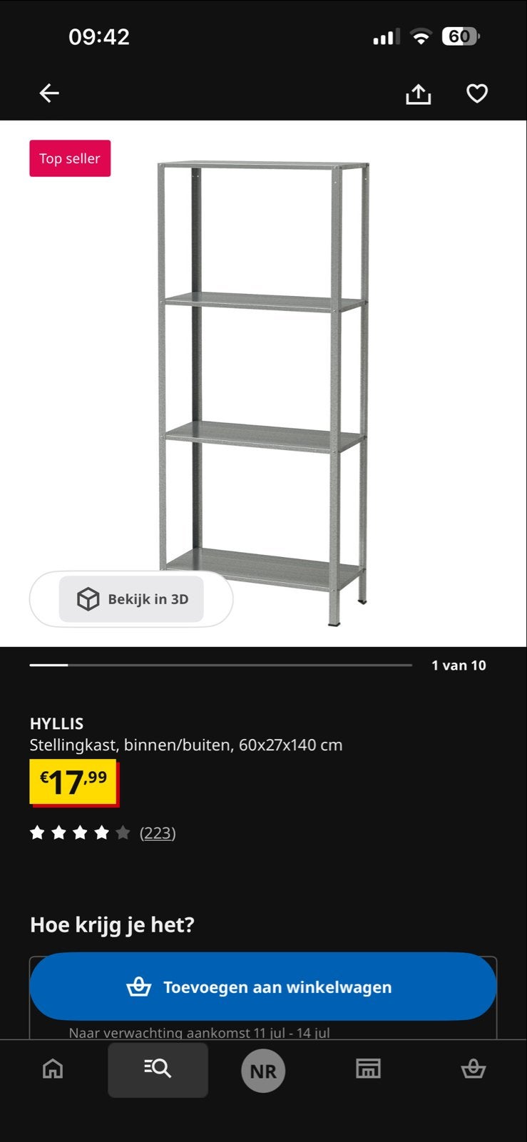 Stellingkast voor binnen/buiten GRATIS, Ophalen, Gebruikt