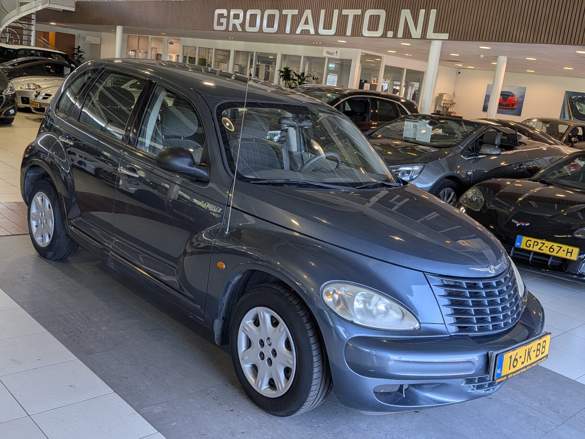 Chrysler PT Cruiser 2.0-16V Classic Automaat, Airco, Cruise, Auto's, Chrysler, Gebruikt, Blauw, Grijs, 1000 kg