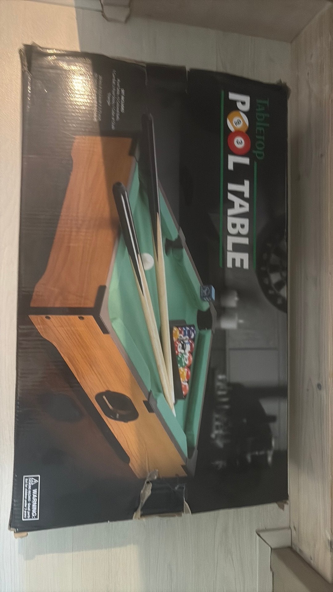 Mini pooltafel in doos, Sport en Fitness, Biljarten en Poolen, Ophalen, Zo goed als nieuw, Pooltafel