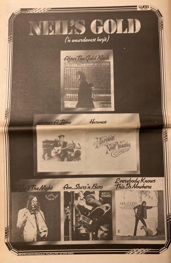 Paginagrote A3 advertentie NEIL YOUNG release, Ophalen of Verzenden, Gebruikt, A1 t/m A3