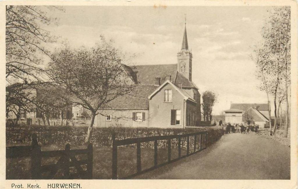 388-550-005 Hurwenen Prot. Kerk, Verzenden, Voor 1920, Gelderland