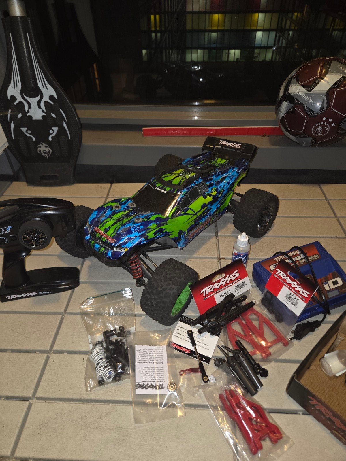 Traxxas Rustler 4x4 VXL RC Auto met Accu, Lader en Extra's, Ophalen