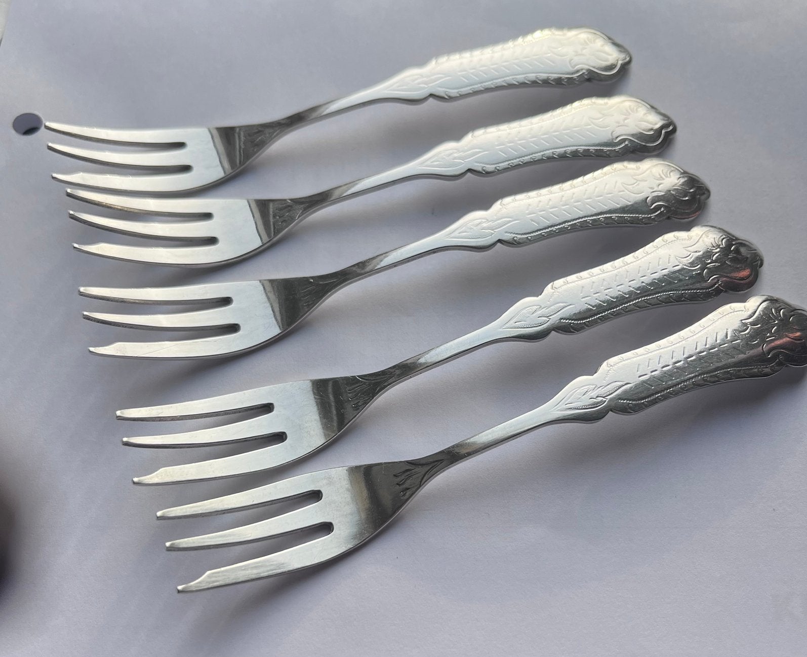 5 Sola 100 verzilverde gebaksvorkjes 12 cm, Antiek en Kunst, Antiek | Bestek, Ophalen of Verzenden