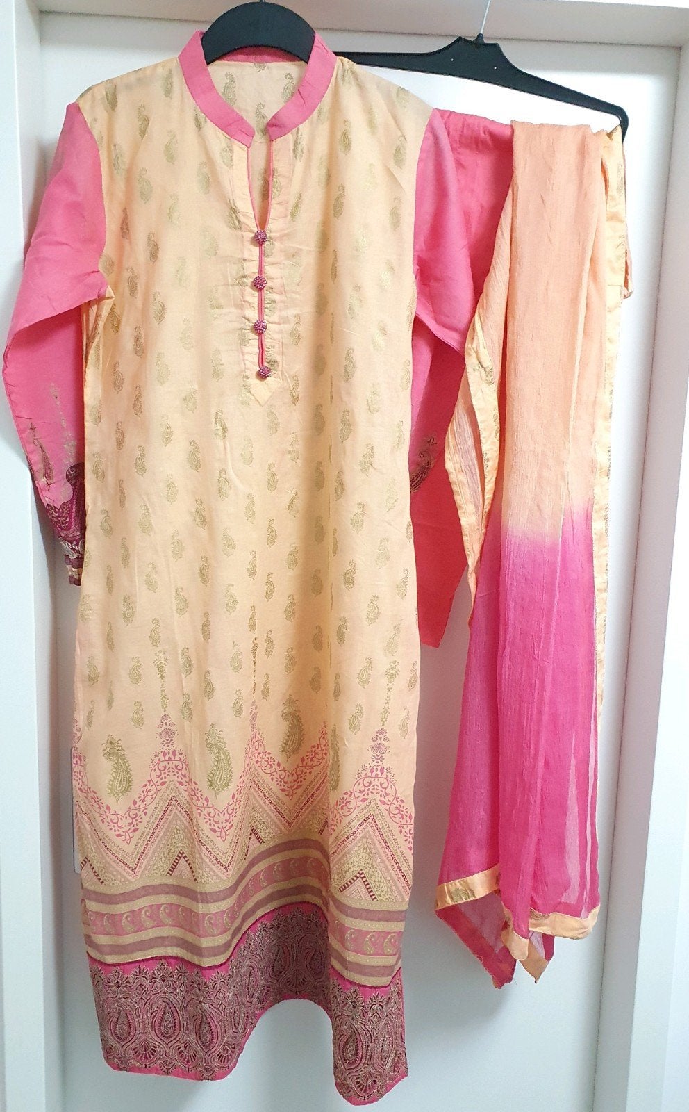 Prachtige Indiase katoen  Salwar Kameez dupetta Maat M, Kleding | Dames, Maat 38/40 (M), Overige typen, Ophalen of Verzenden, Onbekend