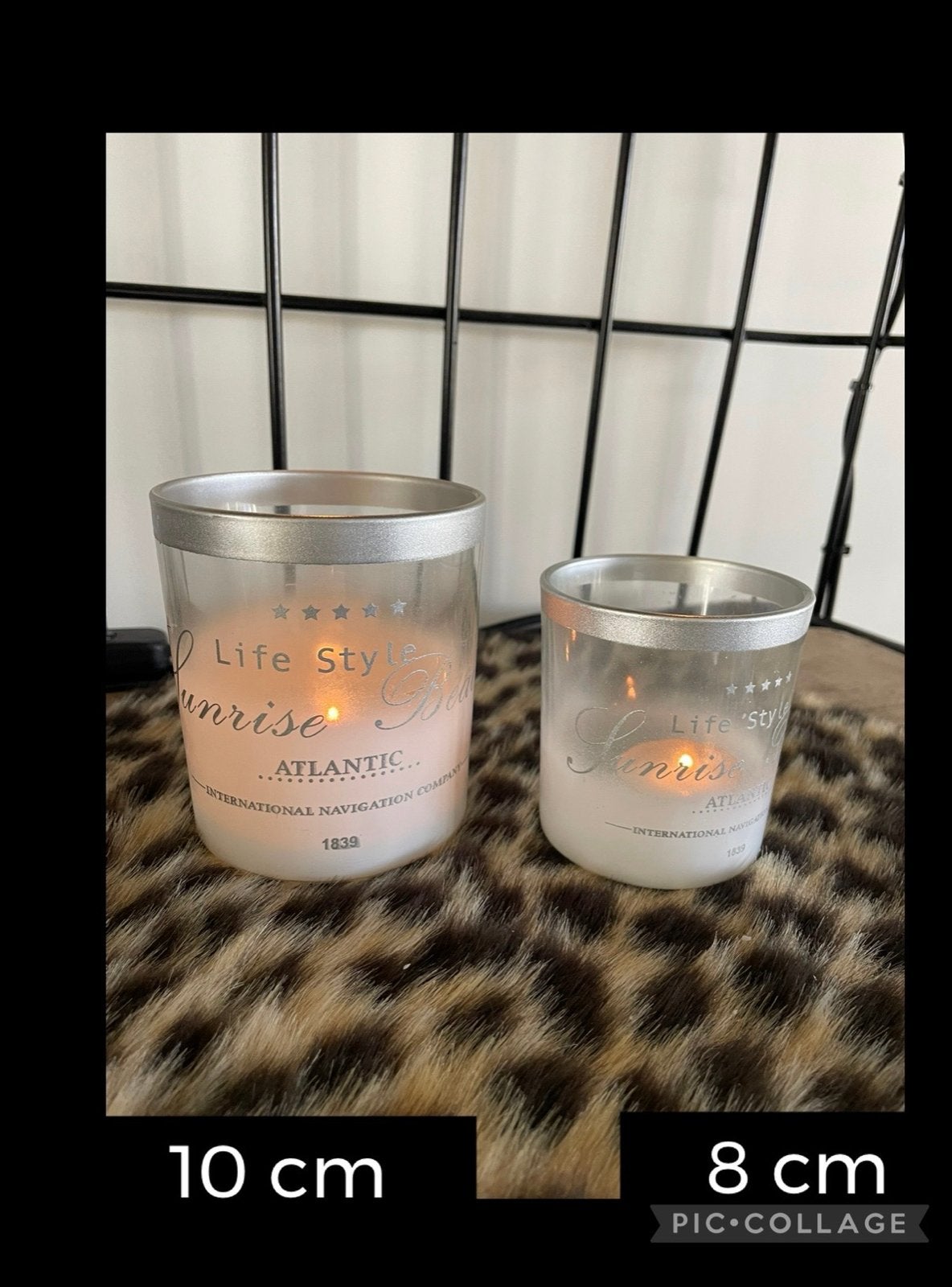 Set van 2 Life Style Sunrise kaarsen in glas, Gebruikt, Wit, Ophalen of Verzenden, Glas
