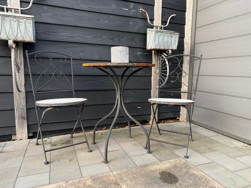 Mooi bistro setje, Ophalen, Zo goed als nieuw, Overige materialen, 2 zitplaatsen
