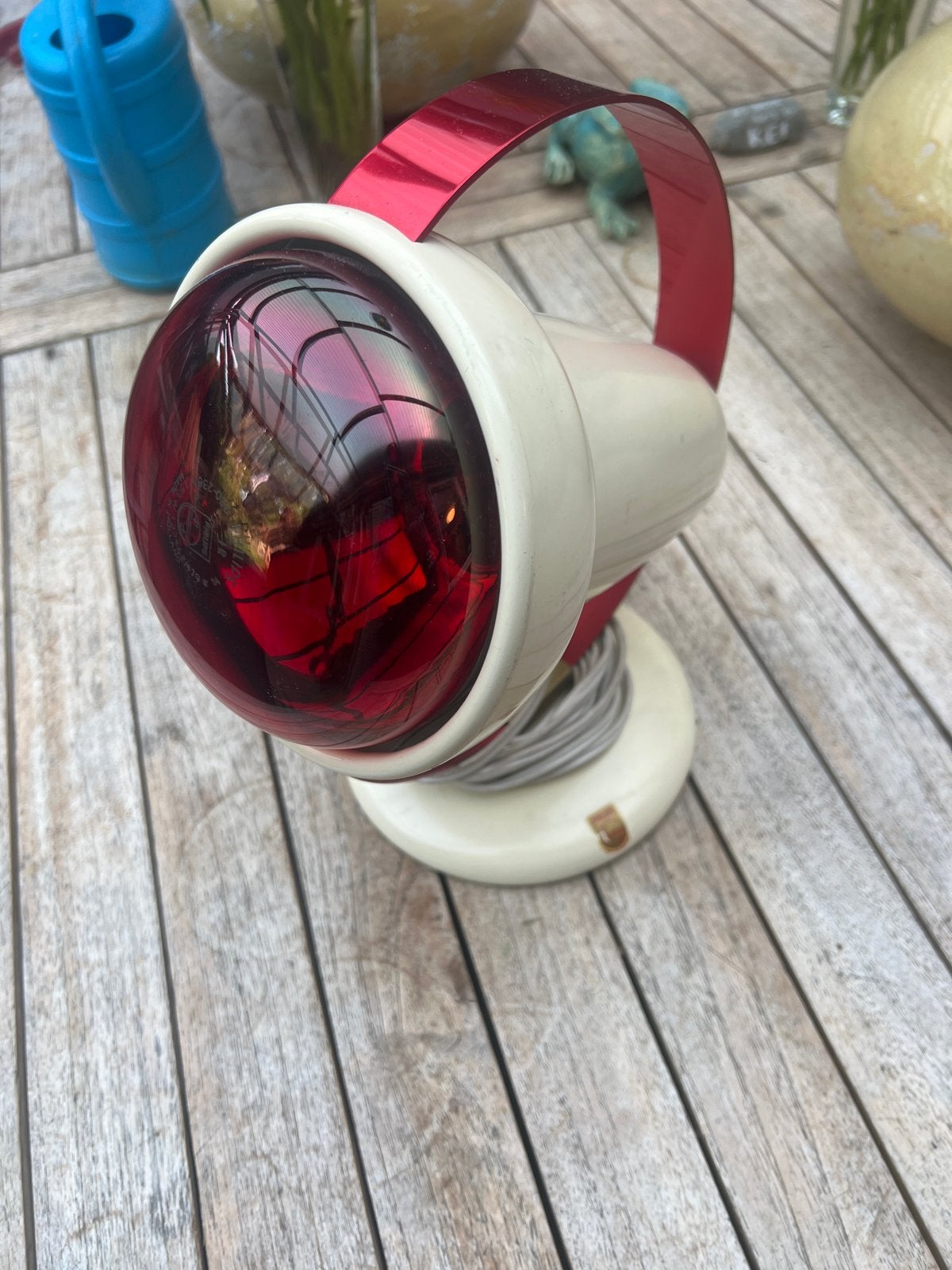 Vintage Philips Infrarood Warmtelamp - Rood/Crème, Ophalen of Verzenden