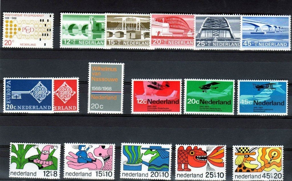 Jaargang 1968 postfris nvph 900-916, Ophalen of Verzenden, Na 1940, Postfris