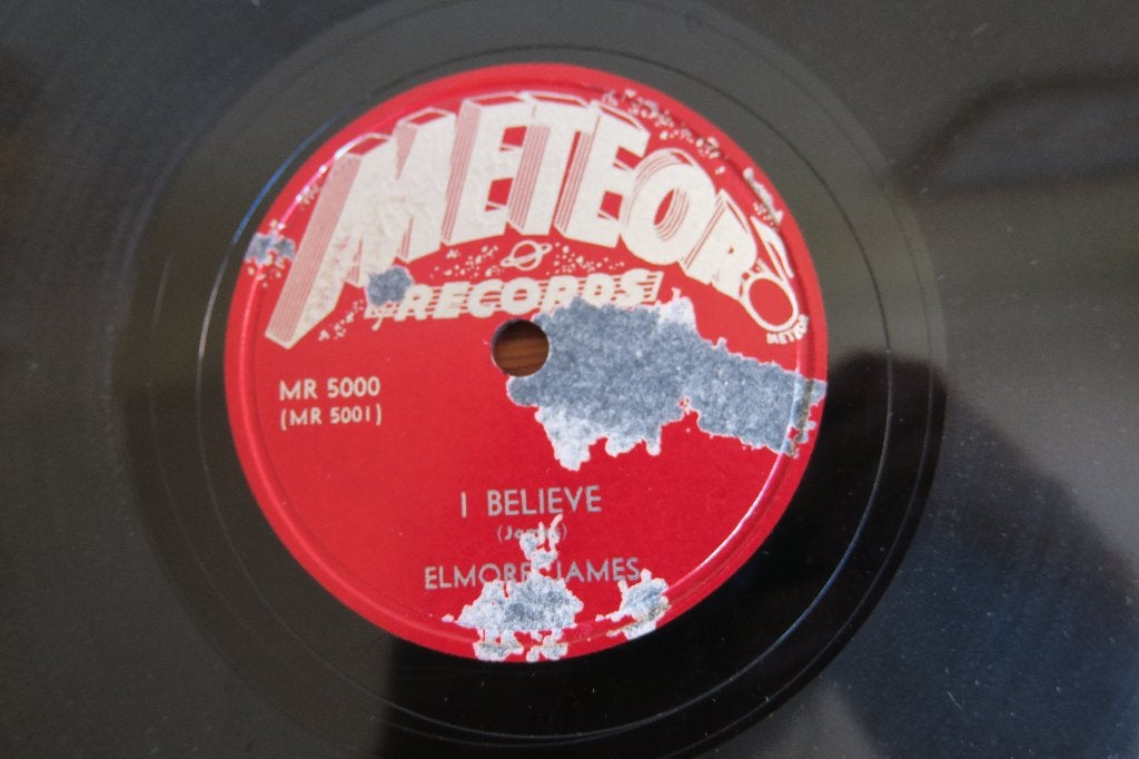Elmore James I believe 78rpm 78 toeren jukebox wurlitzer hit, Gebruikt, 10 inch, Ophalen of Verzenden, Blues