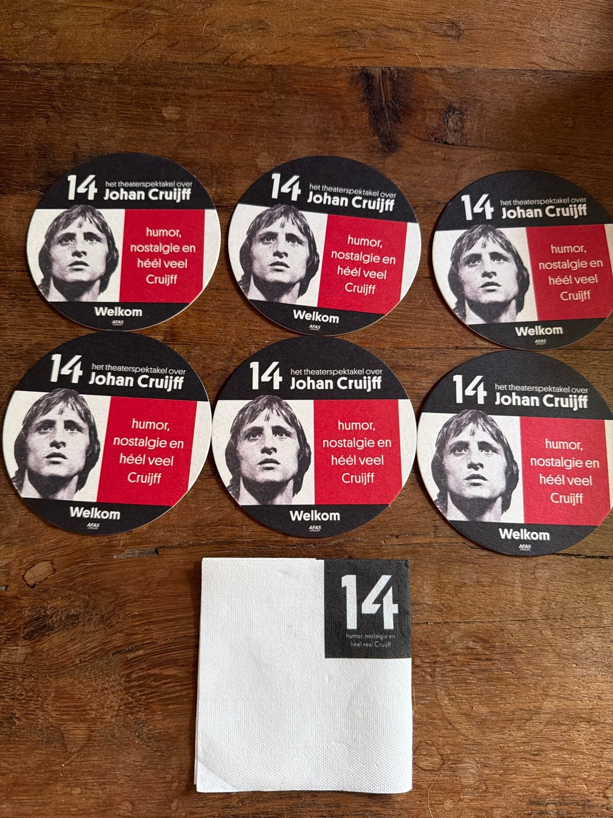 Johan Cruijff Theaterspektakel Onderzetters en Servet, Ophalen of Verzenden, Nieuw, Ajax, Overige typen