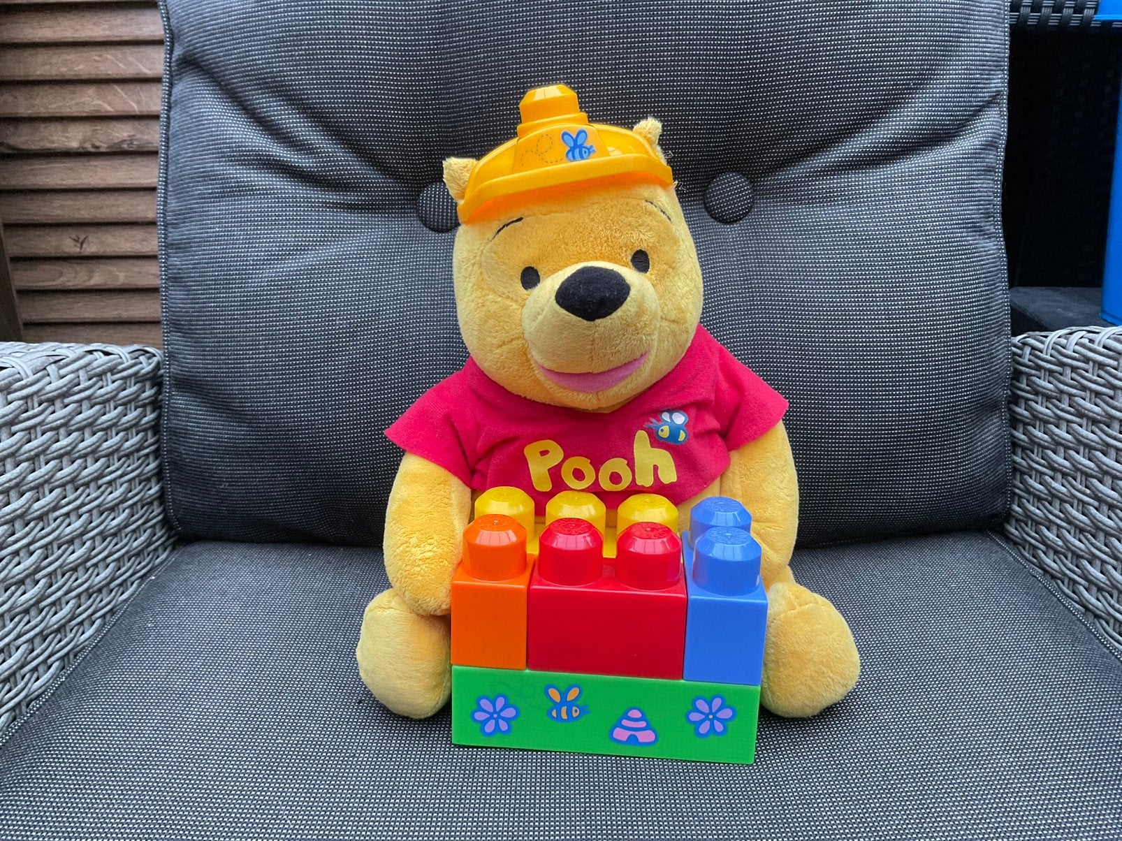 Zgan, niet kapot, Disney Megablocks Winnie the Pooh knuffel, Ophalen, Winnie de Poeh of vrienden, Zo goed als nieuw, Knuffel