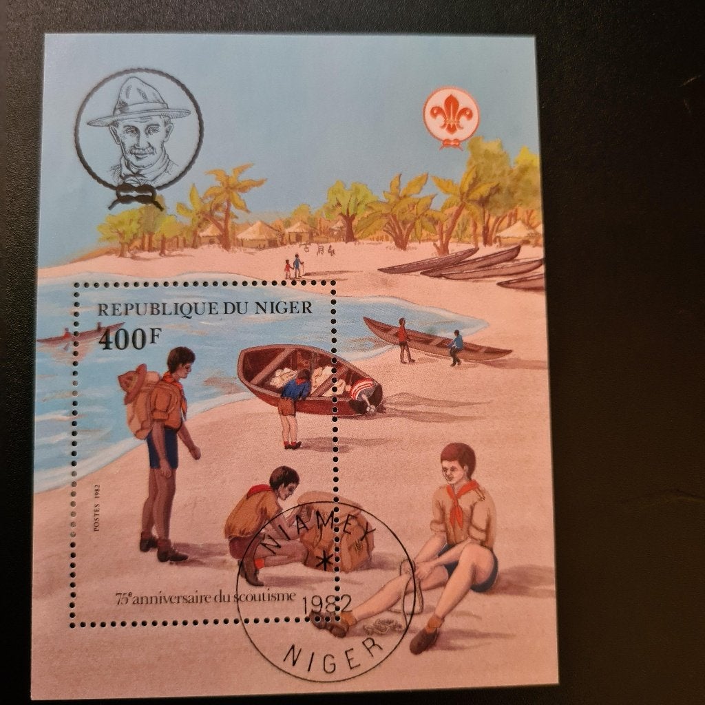 1982 Niger (Mi Bl 37) Scouting padvinderij (zie scan), Verzenden, Gestempeld, Overige thema's