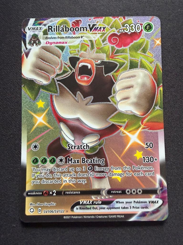 Pokémon! Rillaboom Vmax SV106/SV122 NM- EX+, Hobby en Vrije tijd, Verzamelkaartspellen | Pokémon, Ophalen of Verzenden, Zo goed als nieuw