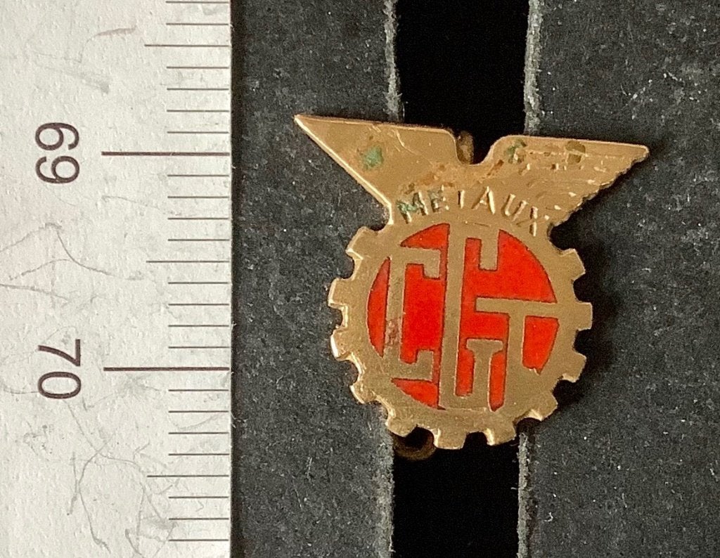 speld, emaille, C.G.T. METAUX (AR, Ophalen of Verzenden, Gebruikt, Overige onderwerpen, Speldje of Pin