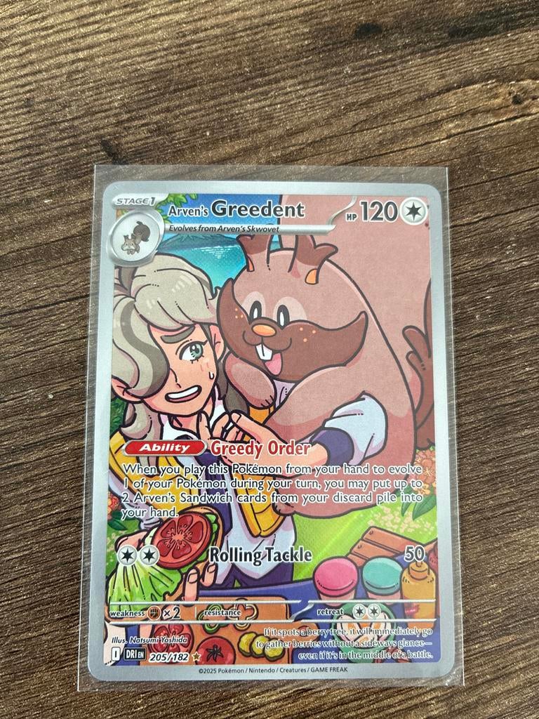Pokémon Kaart: Arven's Greedent (205/182) - Scarlet & Violet, Ophalen of Verzenden, Zo goed als nieuw