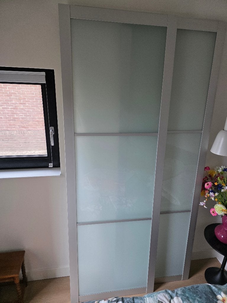 Schuifdeuren melkglas Ikea, Ophalen, Gebruikt, 200 cm of meer, Glas