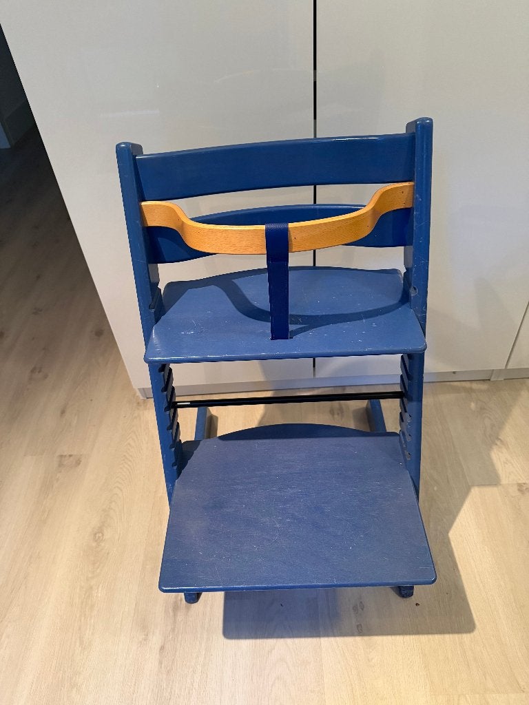 Stokke Tripp Trapp kinderstoel blauw, Ophalen, Gebruikt, Meegroeistoel