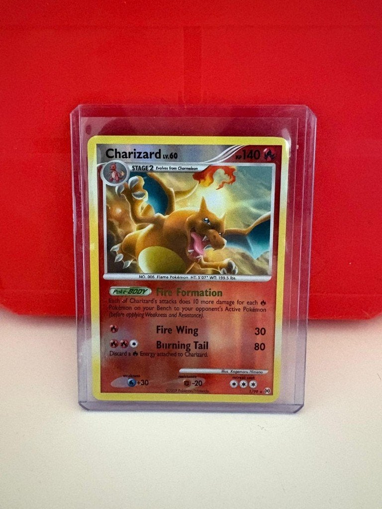 Charizard Lv.60 1/99 Platinum Arceus Reverse Holo NM, Ophalen of Verzenden, Zo goed als nieuw, Sleeves of Kaarthoesjes, Foil