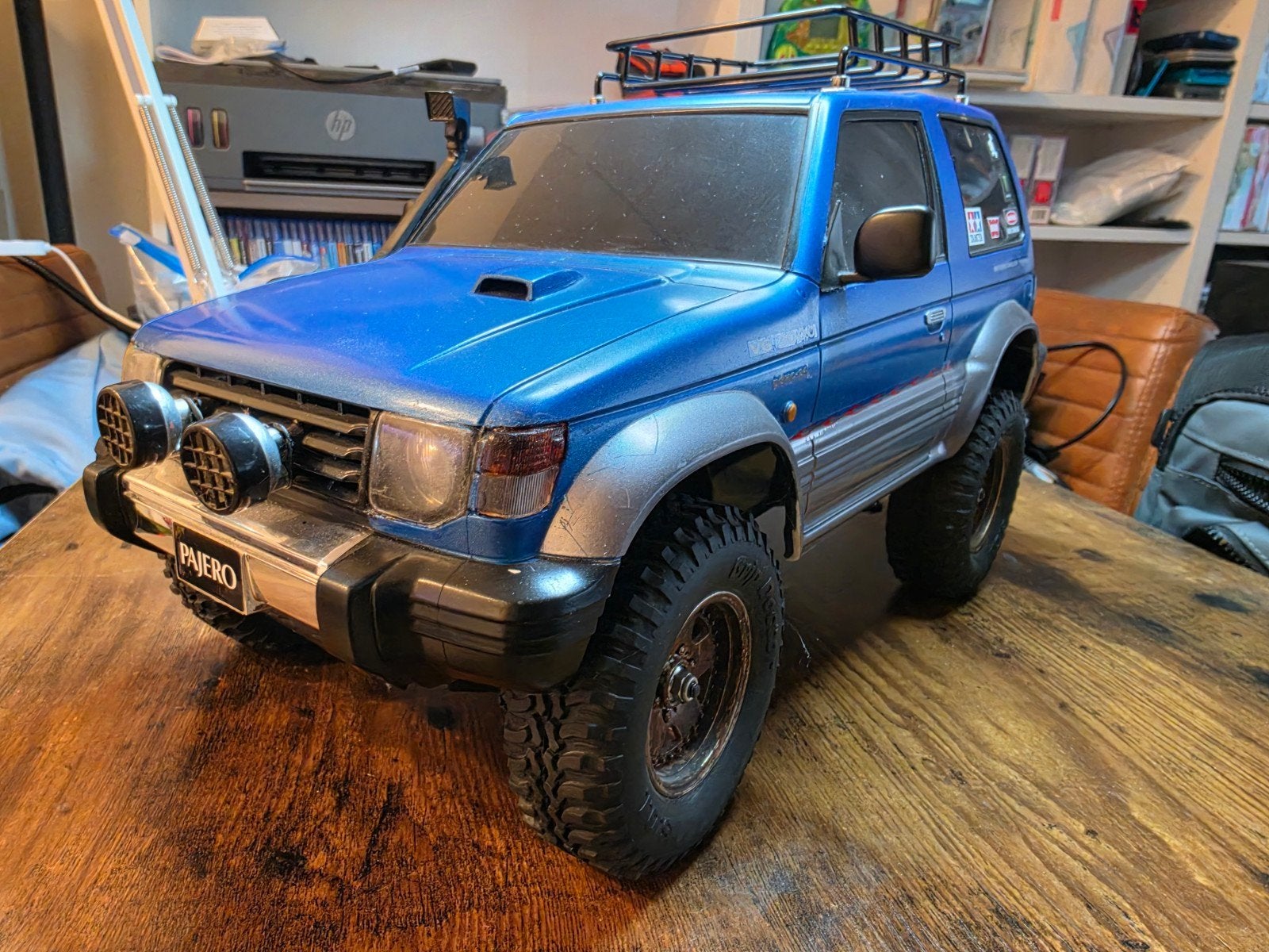 Tamiya Pajero met verlichting en aluminium upgrades, Elektro, Gebruikt, Auto offroad, Ophalen of Verzenden