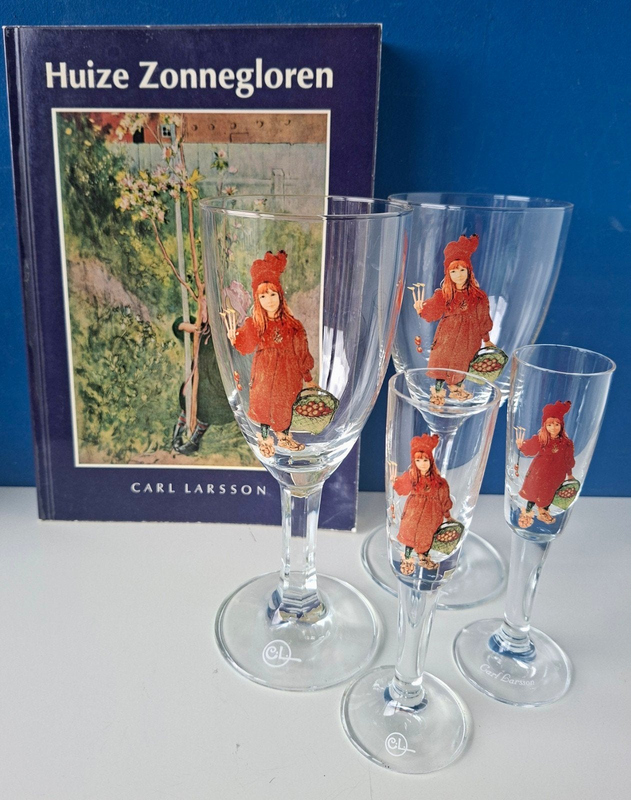 Carl Larsson/Glazen en boekje, Ophalen of Verzenden, Gebruikt, Overige typen