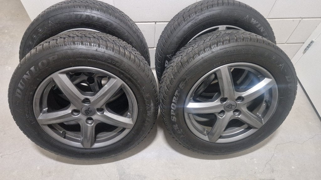 Dunlop Winter Sport 5 winterbanden op RC velgen, Auto-onderdelen, Ophalen, Gebruikt, 16 inch, Banden en Velgen