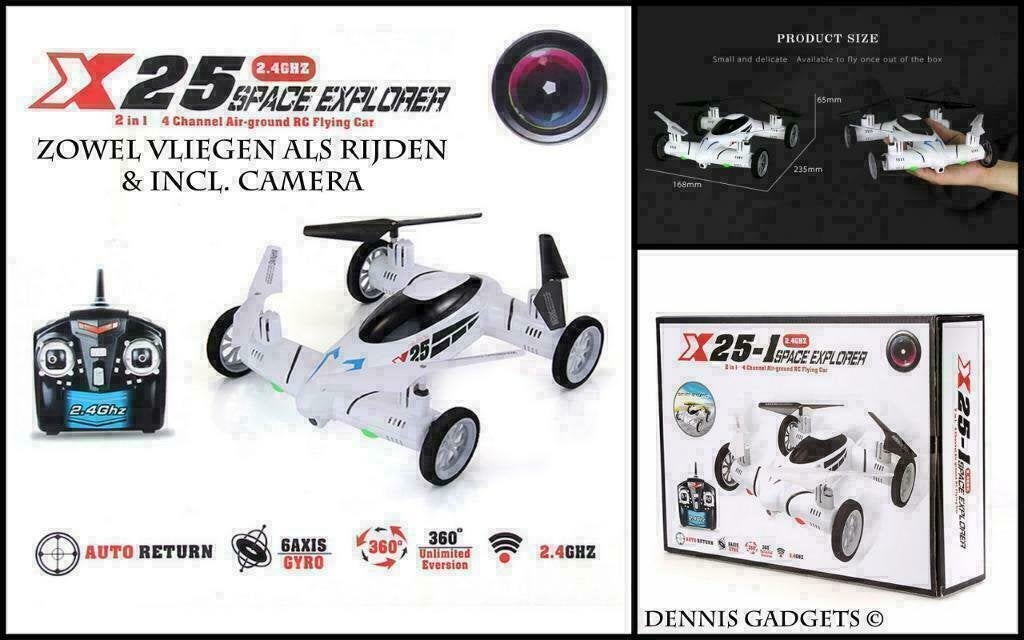 Dennis Gadgets: X25 Quadcopter Land/Sky incl. camera, Hobby en Vrije tijd, Modelbouw | Radiografisch | Helikopters en Quadcopters