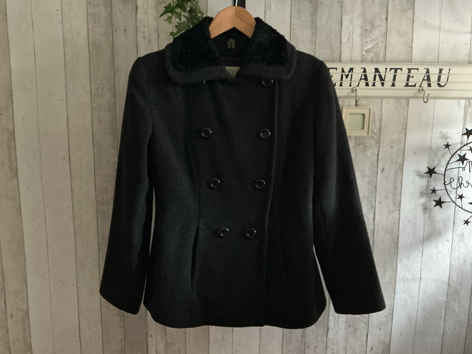 Milo Coats winterjas maat S met bontkraag, Ophalen of Verzenden, Gedragen, Maat 36 (S), Zwart