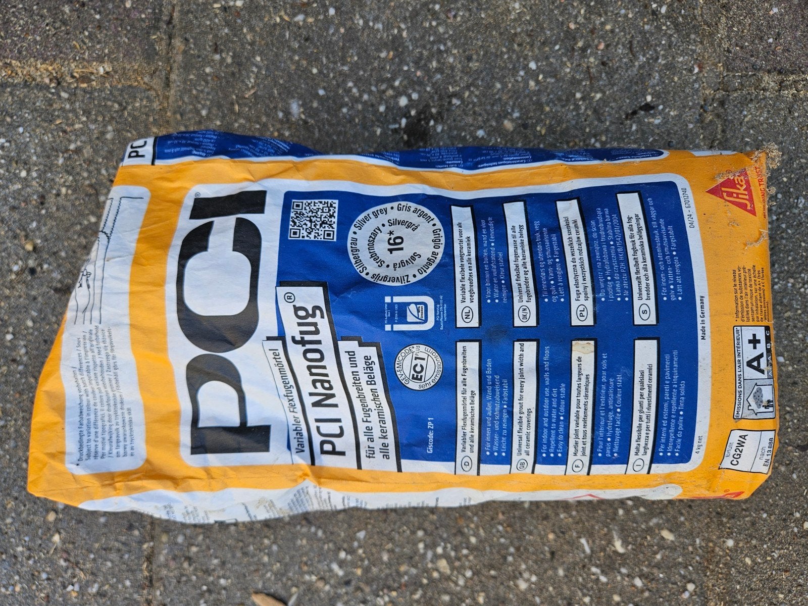 Halve zak PCI Nanofug flexibele voegmortel zilvergrijs, Ophalen of Verzenden, Nieuw