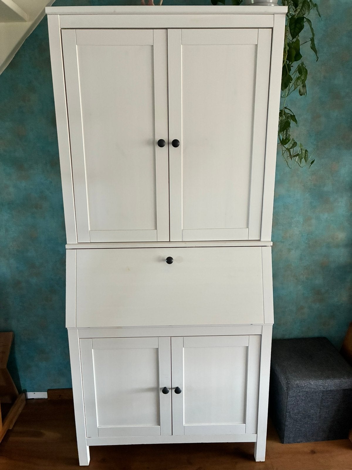 Multifunctionele witte computer / secretaire kast, Huis en Inrichting, Kasten | Secretaires, Ophalen, Zo goed als nieuw