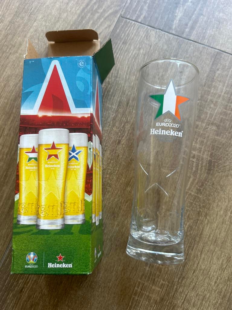 Heineken UEFA Euro 2020 Ierland Glas - Nieuw in Verpakking, Verzamelen, Ophalen, Nieuw, Overige typen, Heineken