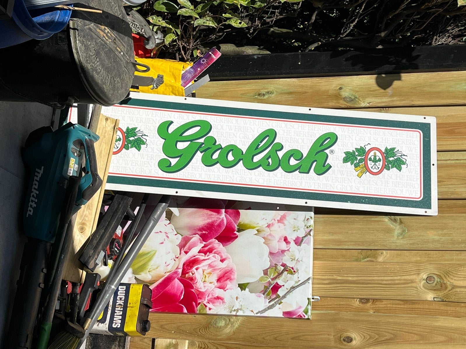 Grolsch bord, Ophalen, Zo goed als nieuw, Reclamebord, Plaat of Schild, Grolsch