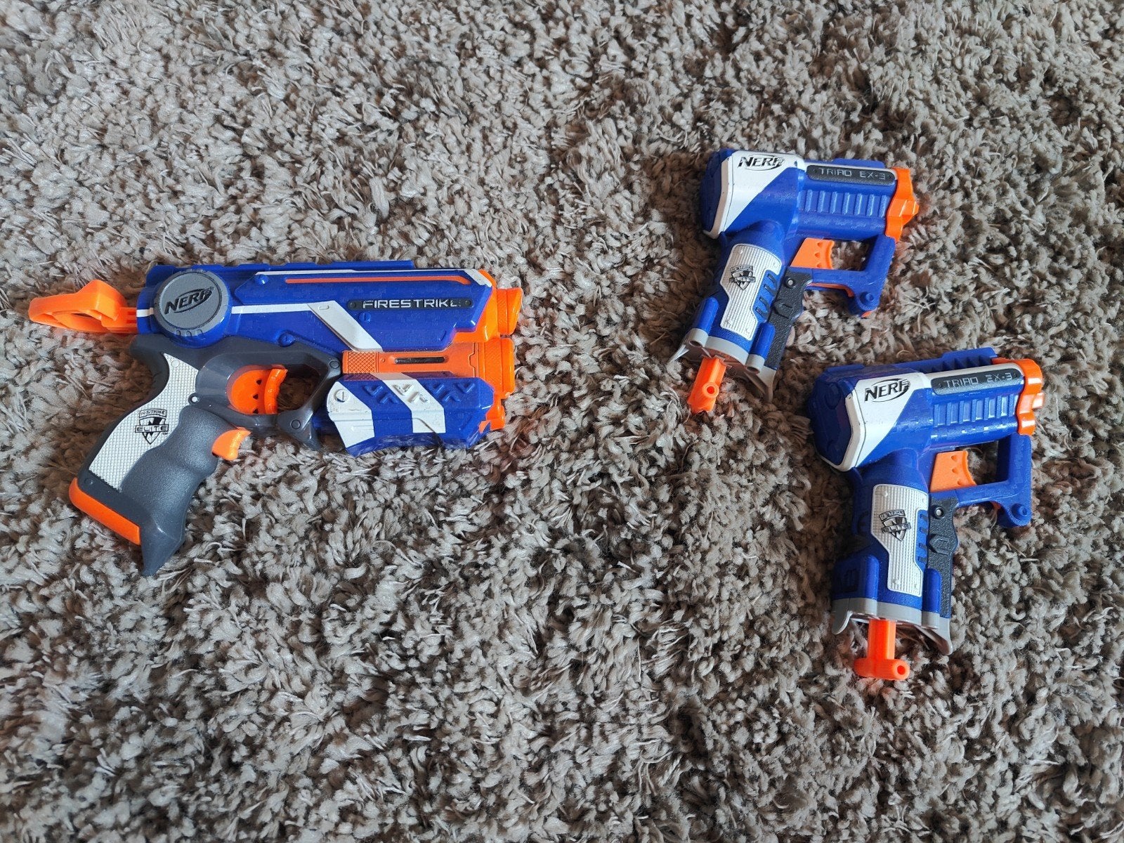 Nerf Elite Blasters: Firestrike en Triad EX-3 (3 stuks), Ophalen of Verzenden, Gebruikt, Jongen of Meisje