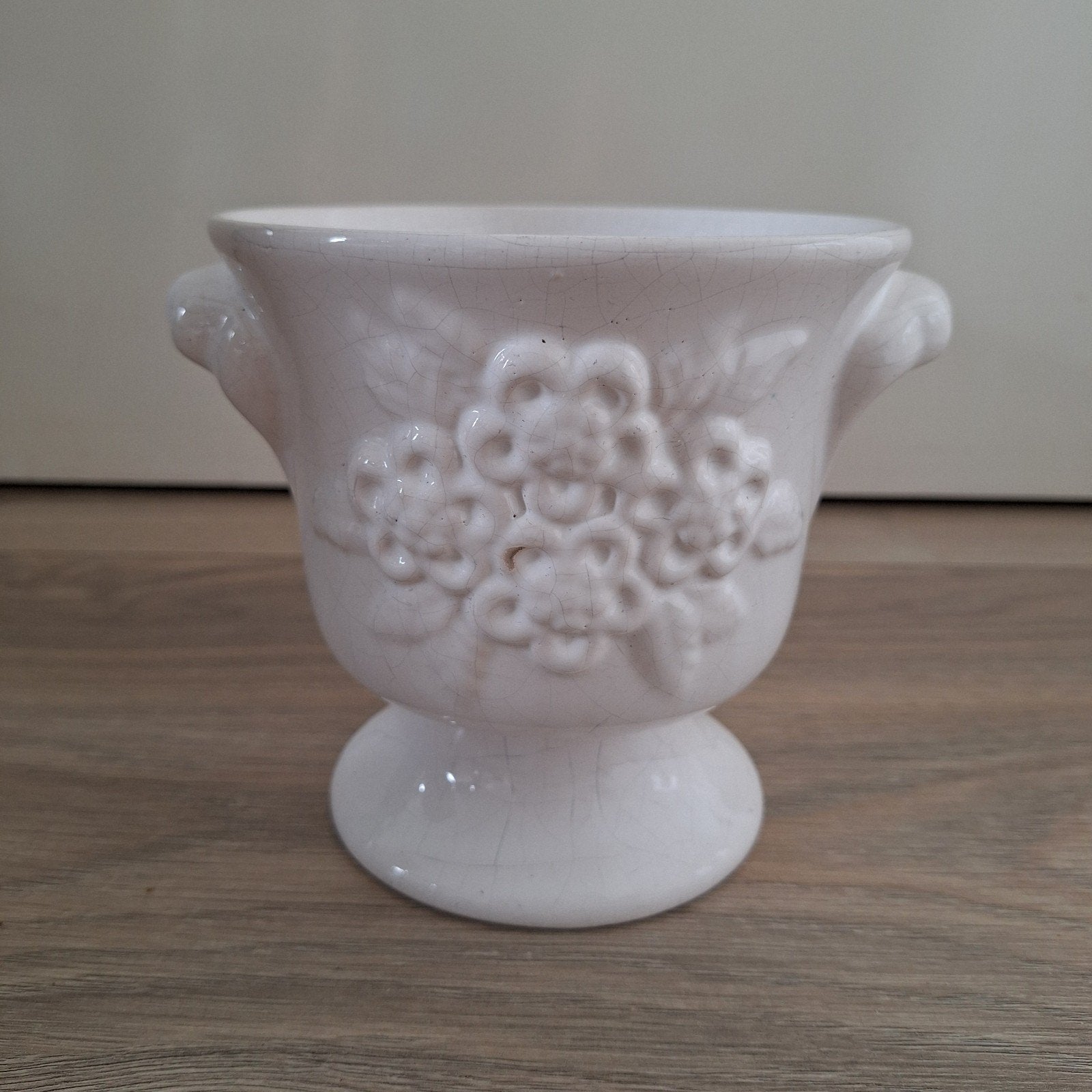 Vintage Rosa Ljung bloempot op voet - Deco Helsingborg Zwede, Tuin en Terras, Rond, Binnen, Ophalen of Verzenden, Aardewerk