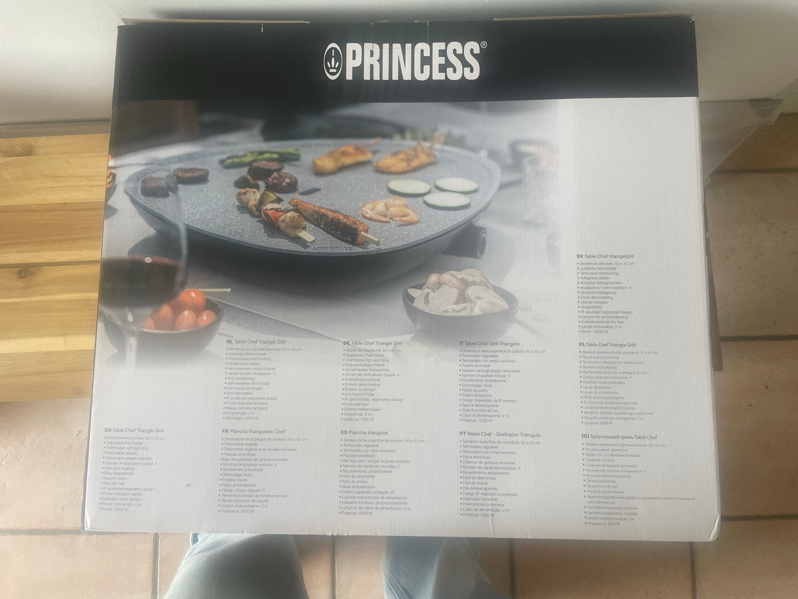 Princess Table Chef Triangle Grill - 2x gebruikt, Witgoed en Apparatuur, Ophalen of Verzenden, Zo goed als nieuw, Tafelgrill