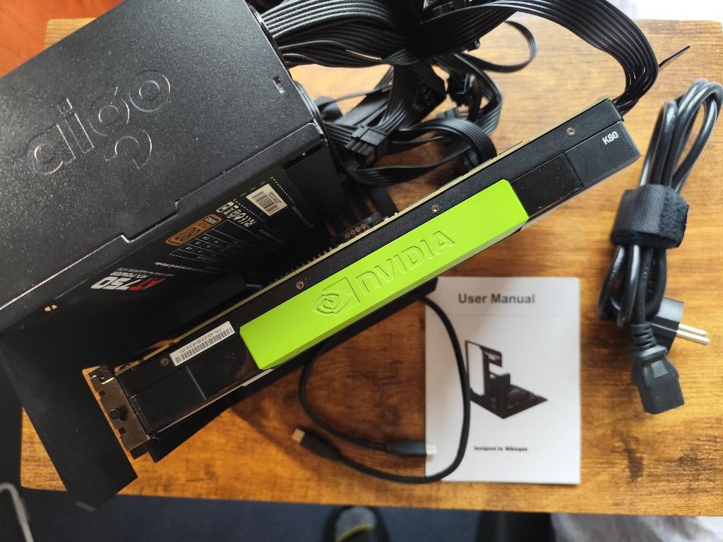 Vikinyee Dock eGPU+Tesla K80 24Gb+AT-voeding, Computers en Software, Videokaarten, Verzenden, PCI-Express 4, Nvidia, GDDR5