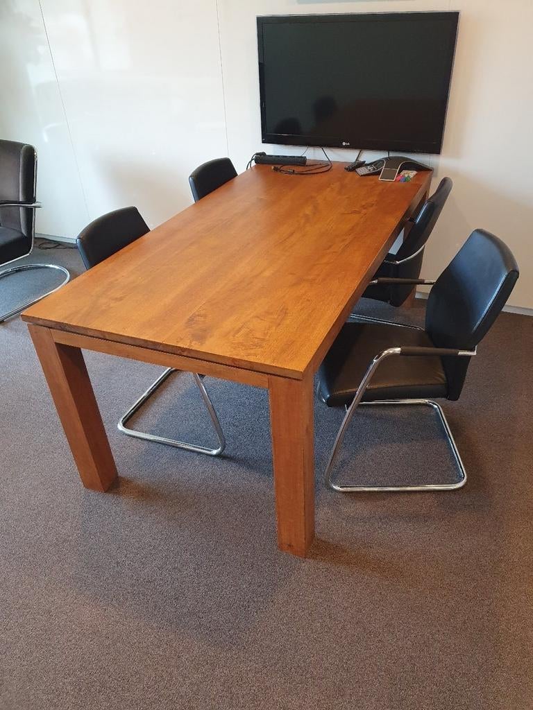Massief houten tafel 200x93, Huis en Inrichting, Tafels | Eettafels, Ophalen, 200 cm of meer, 50 tot 100 cm, Zo goed als nieuw